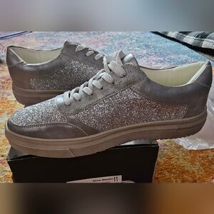 Boutique by Corkys Silver Metallic Glitter Sneakers